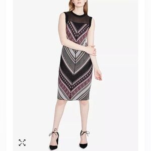 Rachel Rachel Roy Sheer Yoke sweater dress - chevron pattern size M